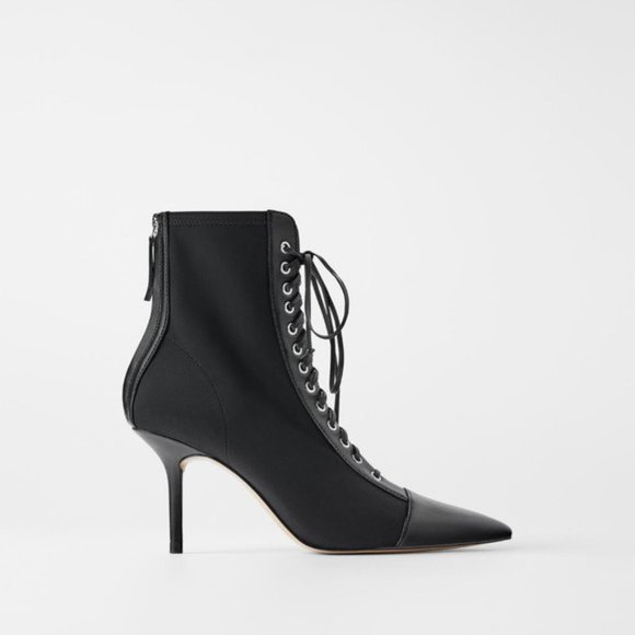 lace up leather ankle boots zara